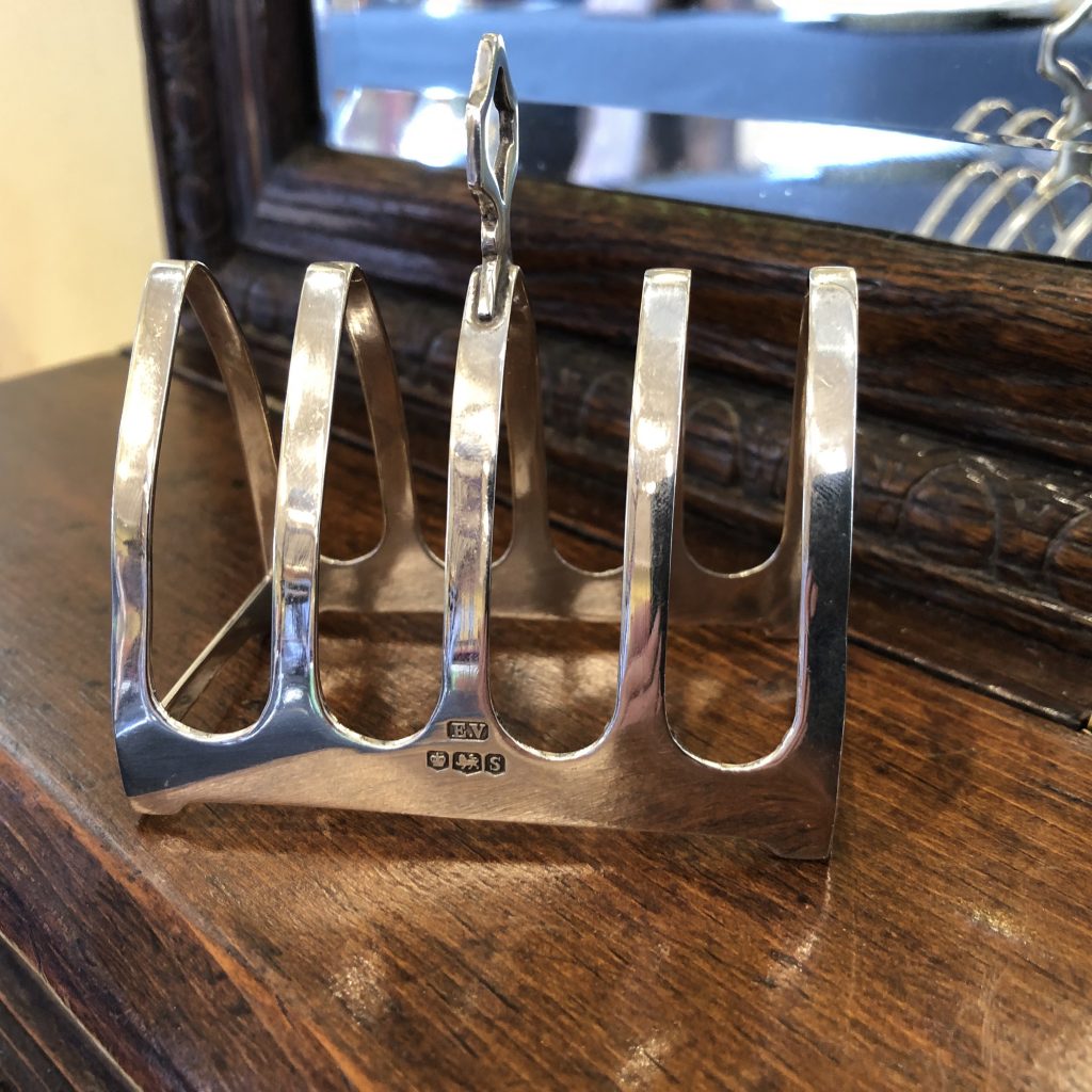 Edward Viners Silver Toast Rack, Sheffield 1960