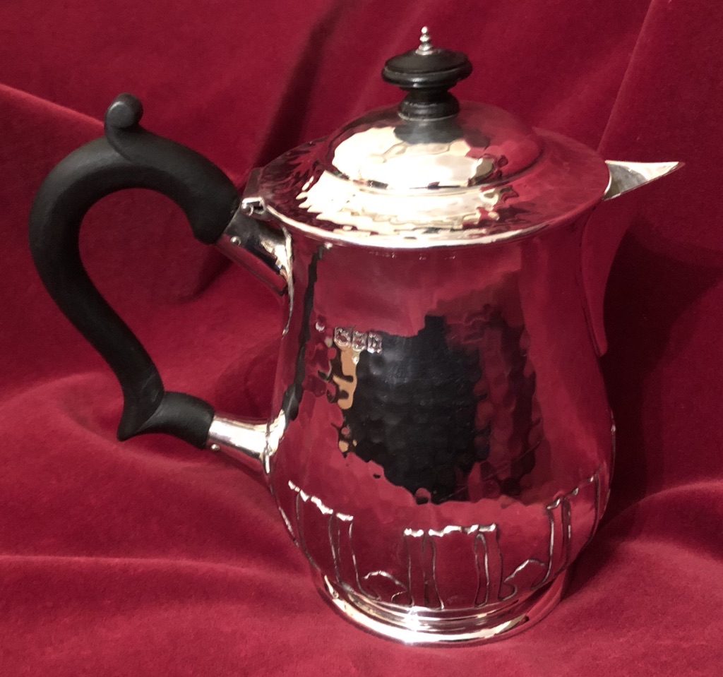 Charles Edwards Arts & Crafts Silver Coffee Pot c1917