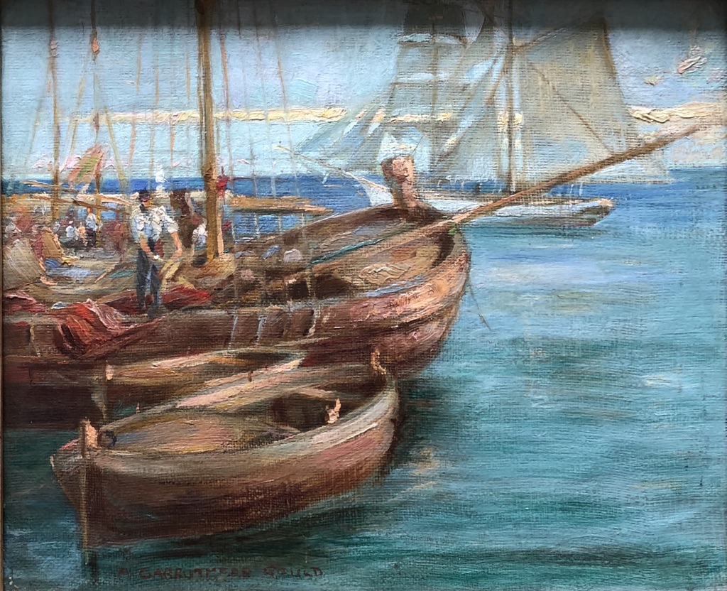 Oil on Canvas "Fishing Boats" A Carruthers Gould