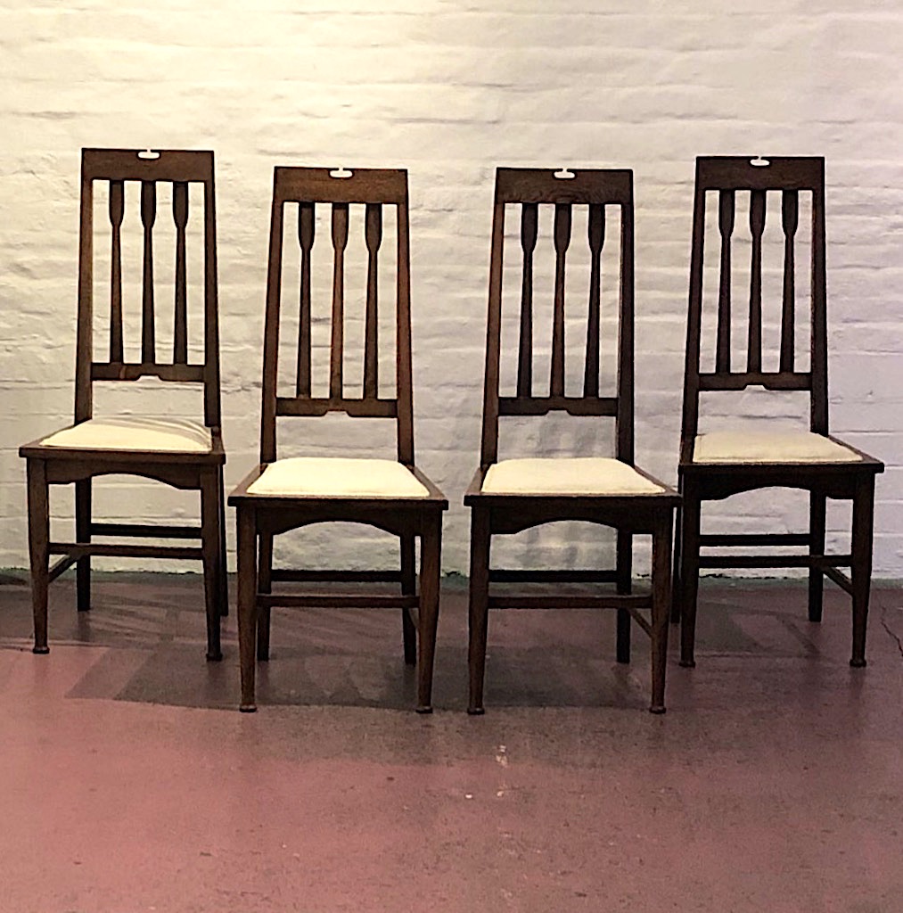 Set of Four Glasgow School Arts & Crafts Chairs c1905