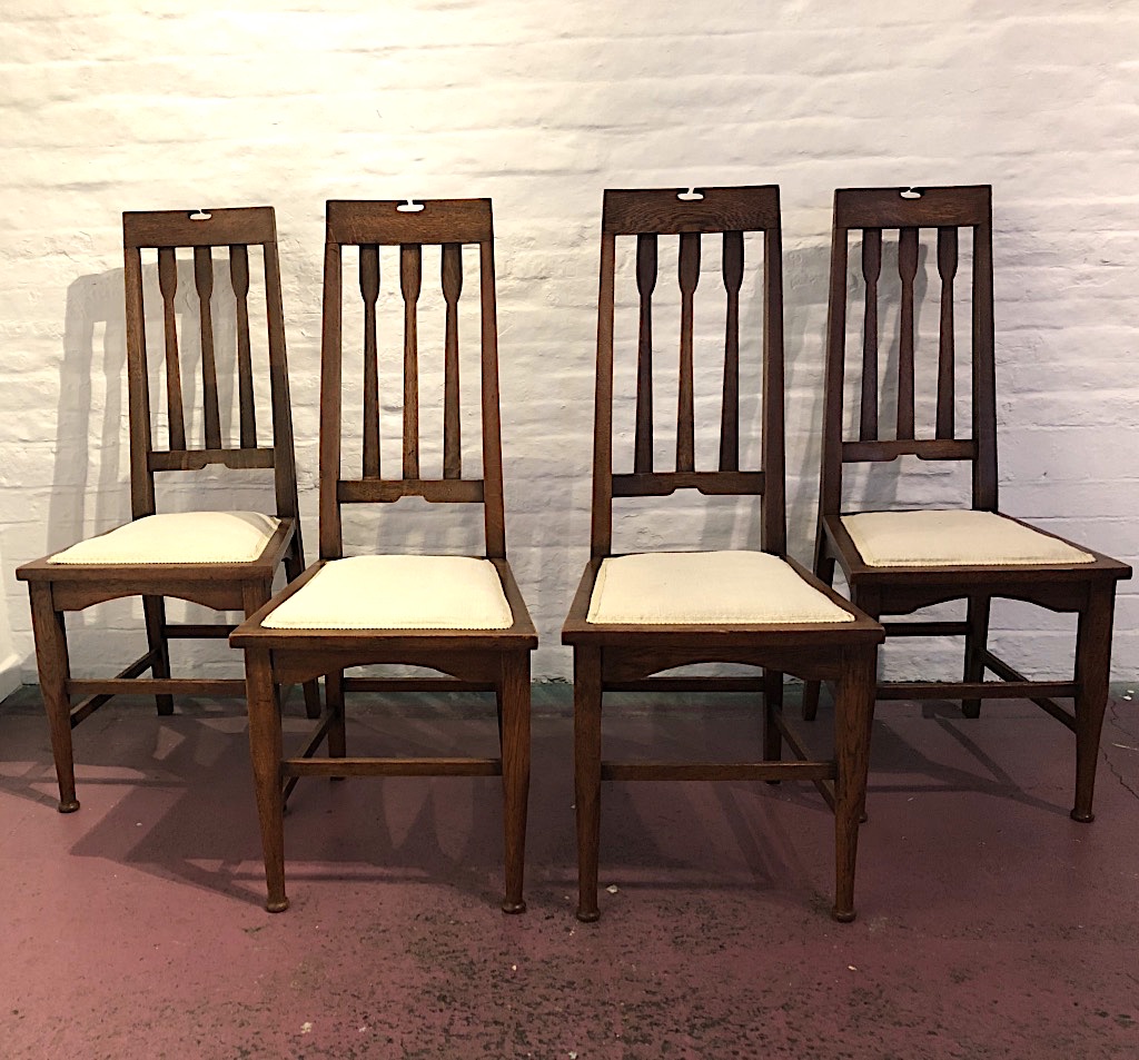 Set of Four Glasgow School Arts & Crafts Chairs c1905