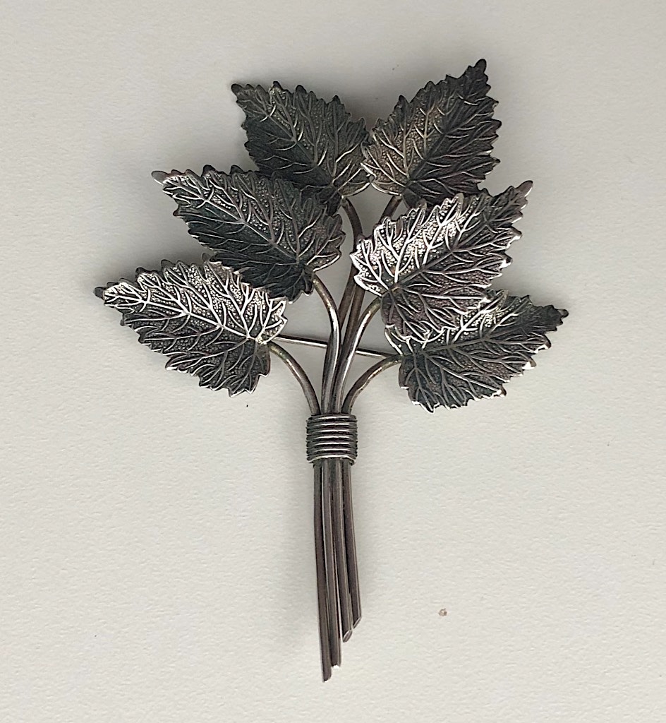 1945 Charles Horner Silver Leaf Brooch