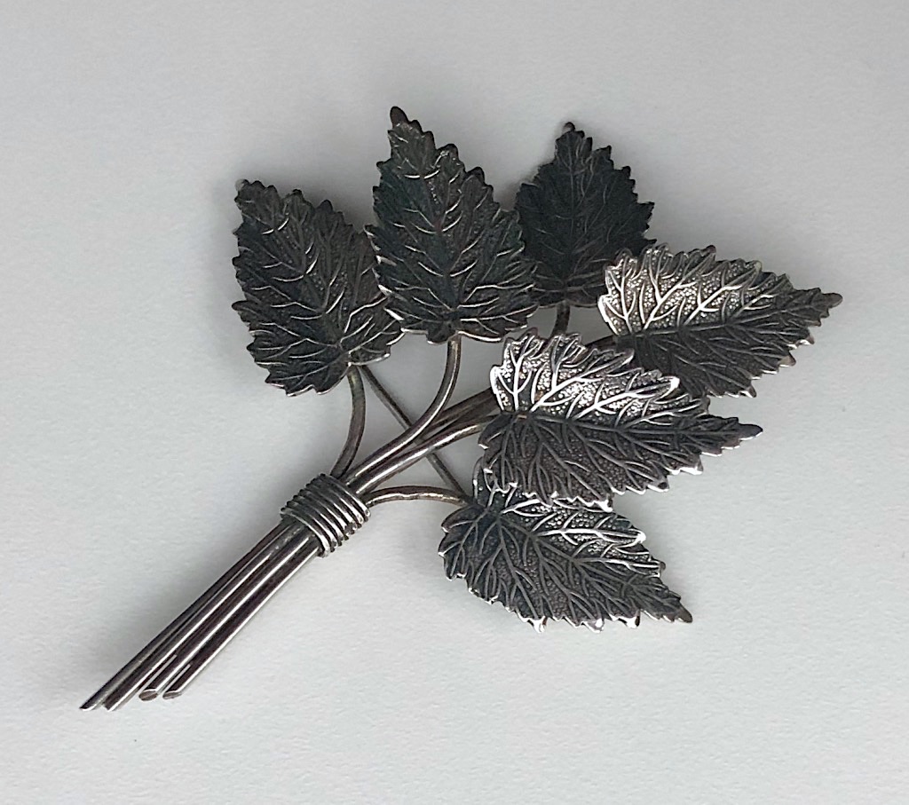 1945 Charles Horner Silver Leaf Brooch