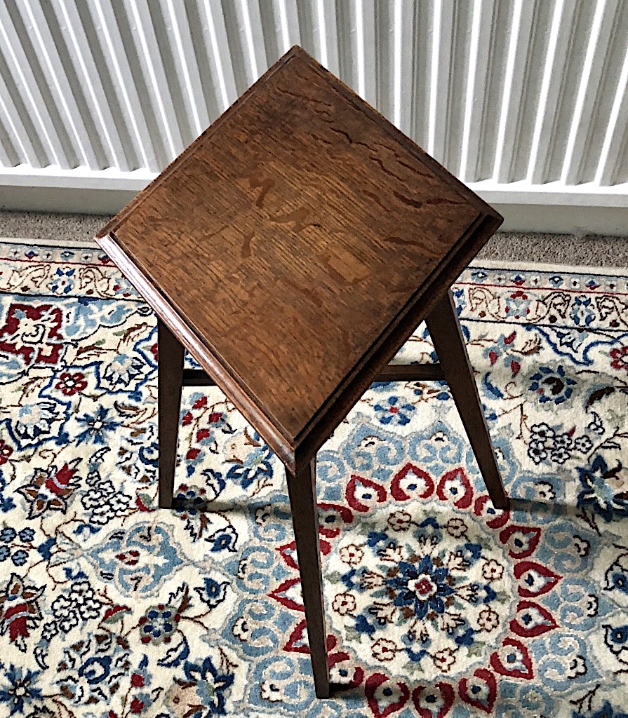 Unusual Arts and Crafts Quartered Oak Side Table